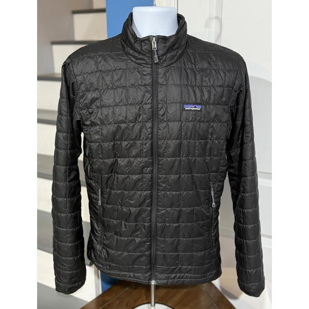 Men's Small Patagonia Nano Puff Insulated Full Zip Light Weight Black Jacket!